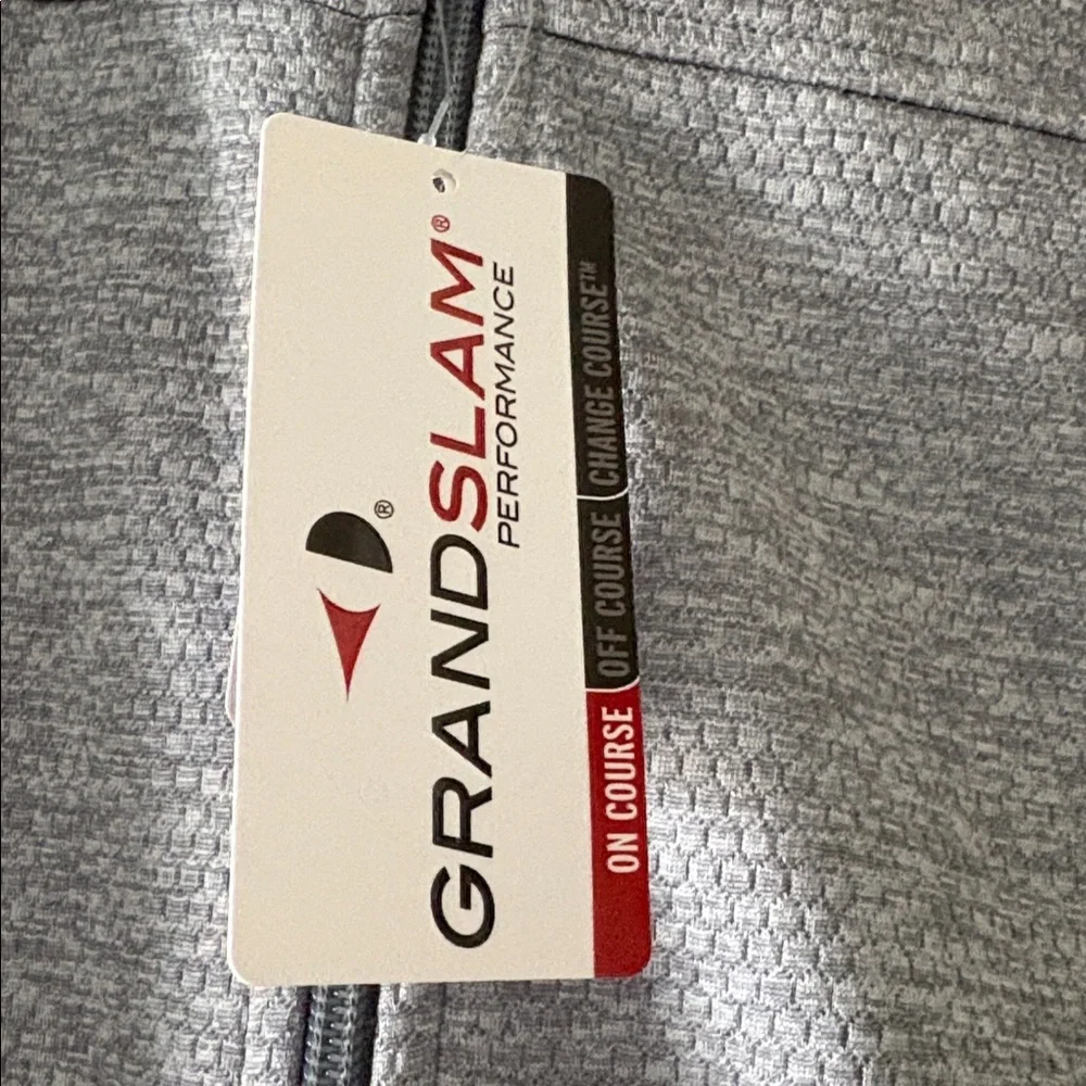 NWT Men's Gray Grand Slam Mini Argyle Quilted Golf Vest Size Small